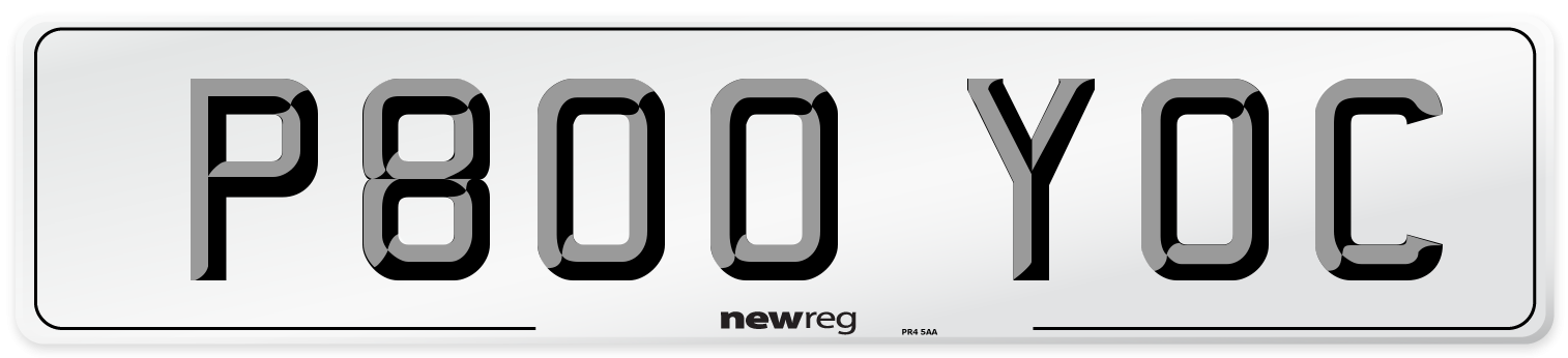 P800 YOC Number Plate from New Reg